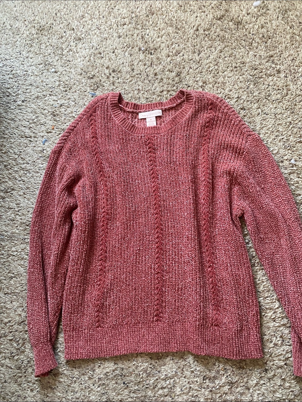 Expressions Rose Cable-Knit Crewneck Sweater